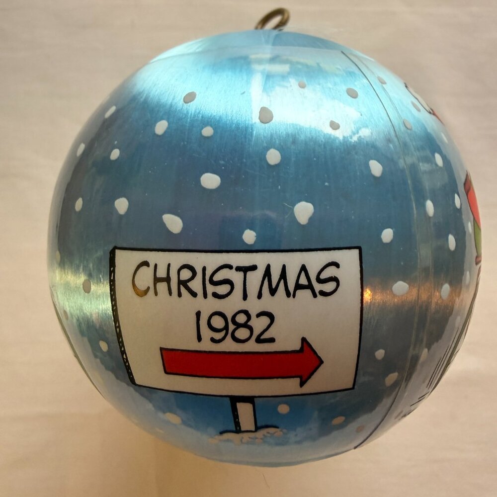 1982 Peanuts Snoopy Woodstock Satin Christmas Ornament Vintage